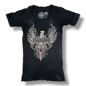 Affliction Y2K Distressed T-Shirt Size Medium